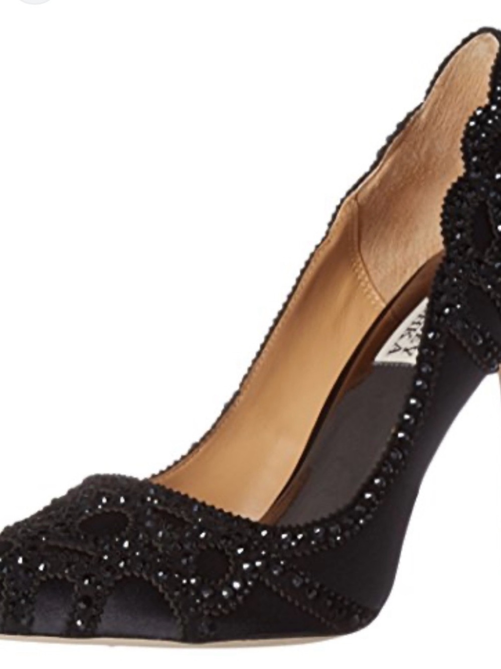 Badgley Mischka Black Beaded Satin Pump